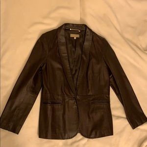 Talbots brown leather jacket